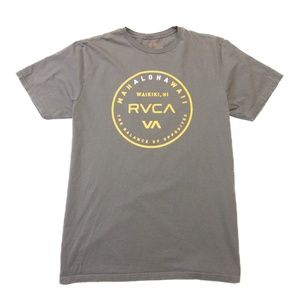 RVCA T-Shirt Waikiki Hawaii Mens XL Cotton Skater Crew Neck Tee Gray